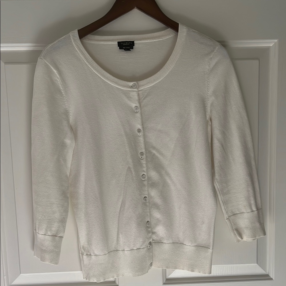 Talbots Cream Cardigan Sweater